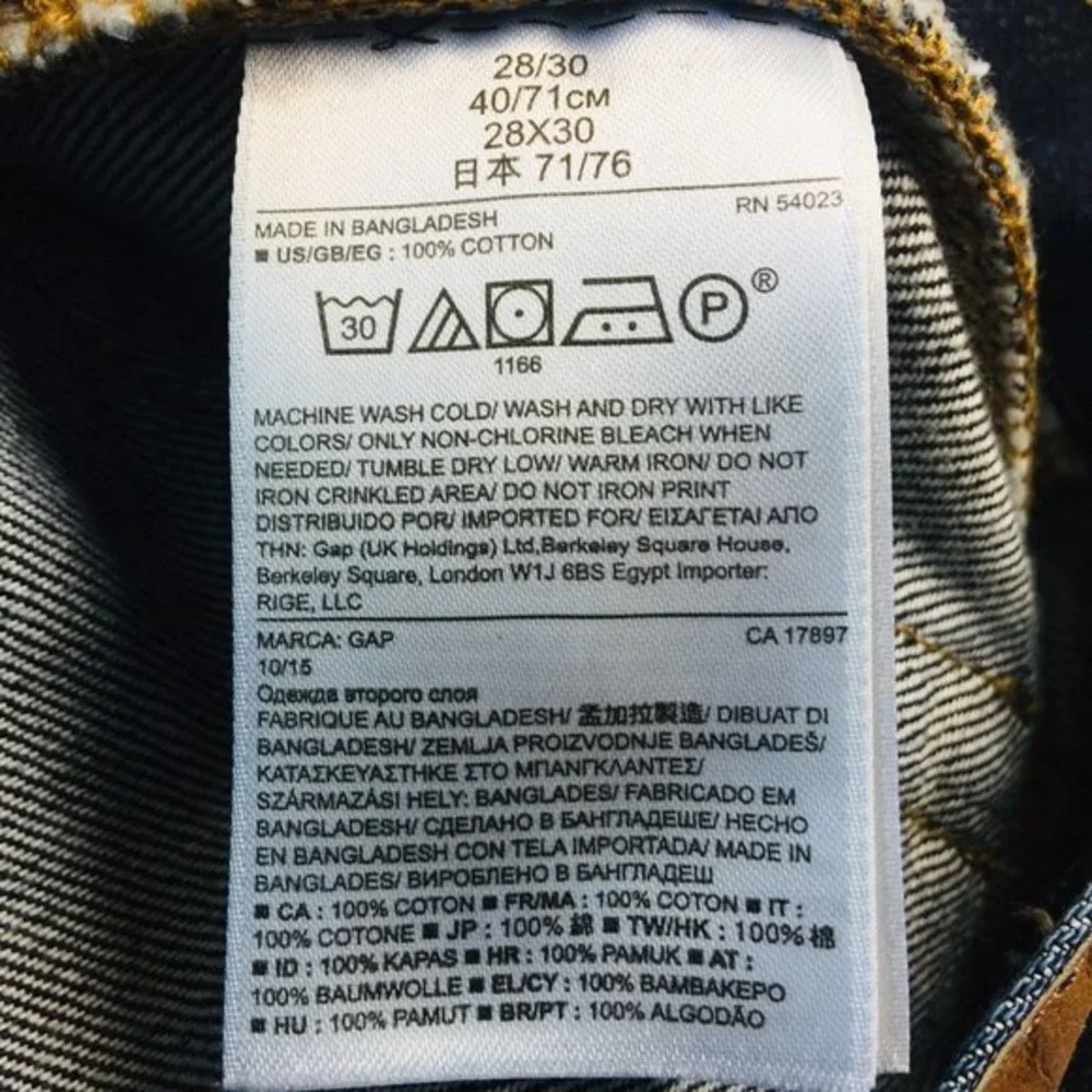 Gap 1969‎ Straight Jeans Dark 28 X 30 Actual 27 X 29.5